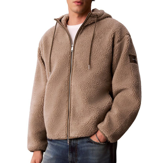 Calvin Klein Ανδρική fleece ζακέτα Sherpa Badge Funnel Neck